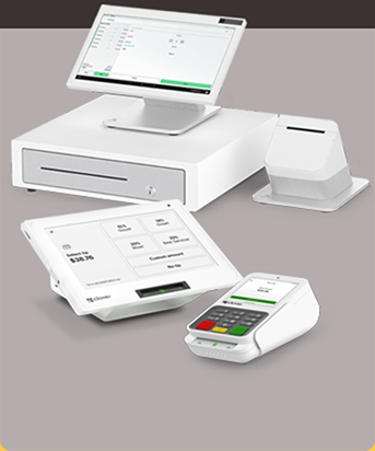 Product showcase. Collage of Clover payment devices.