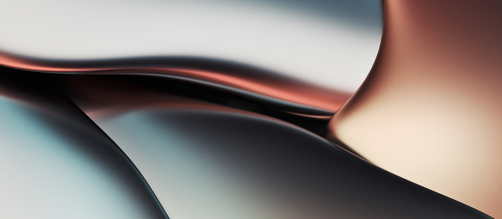Decorative. Abstract close-up of smooth curved surfaces with soft gradients and reflection
