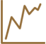 Icon. Line graph.
