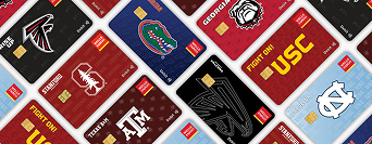 Credit card of college sports teams