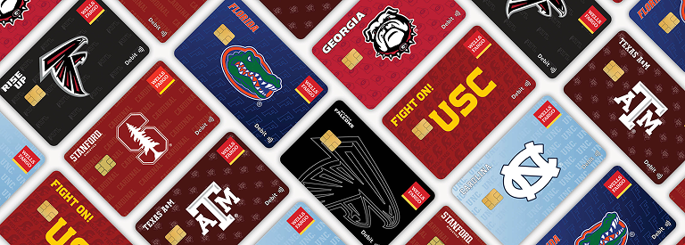 Credit card of college sports teams