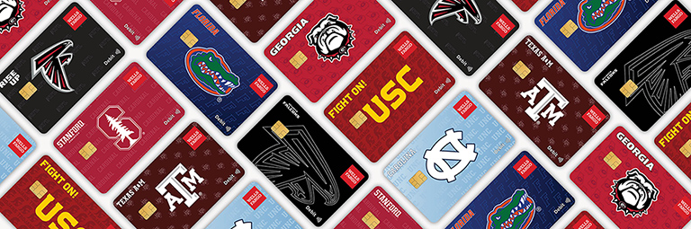 Product showcase. Card Design Studio. Universities card art.