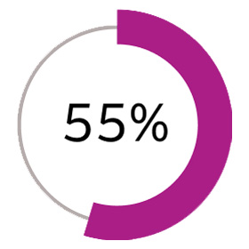 Graph reading "55%"