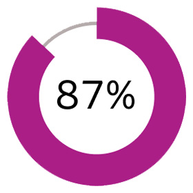 Graph reading "87%"